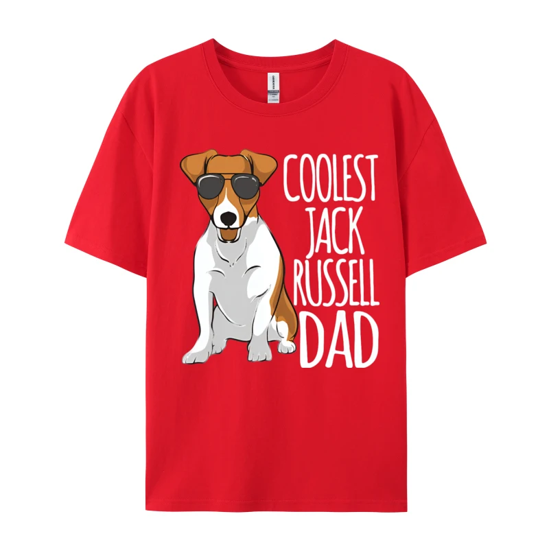 Coolest Dog Russel Dad T Shirt, Funny Dog Lover Shirt For Men Casual On Sale Cotton Tops Shirts Camisa for Men