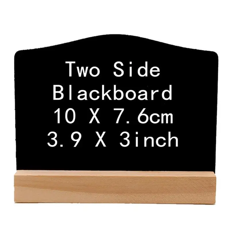 6pcs Double-sided Mini Blackboard Wooden Message Board Decorative Chalkboard for Shop Bar Coffee House (Small Size Board with Ba