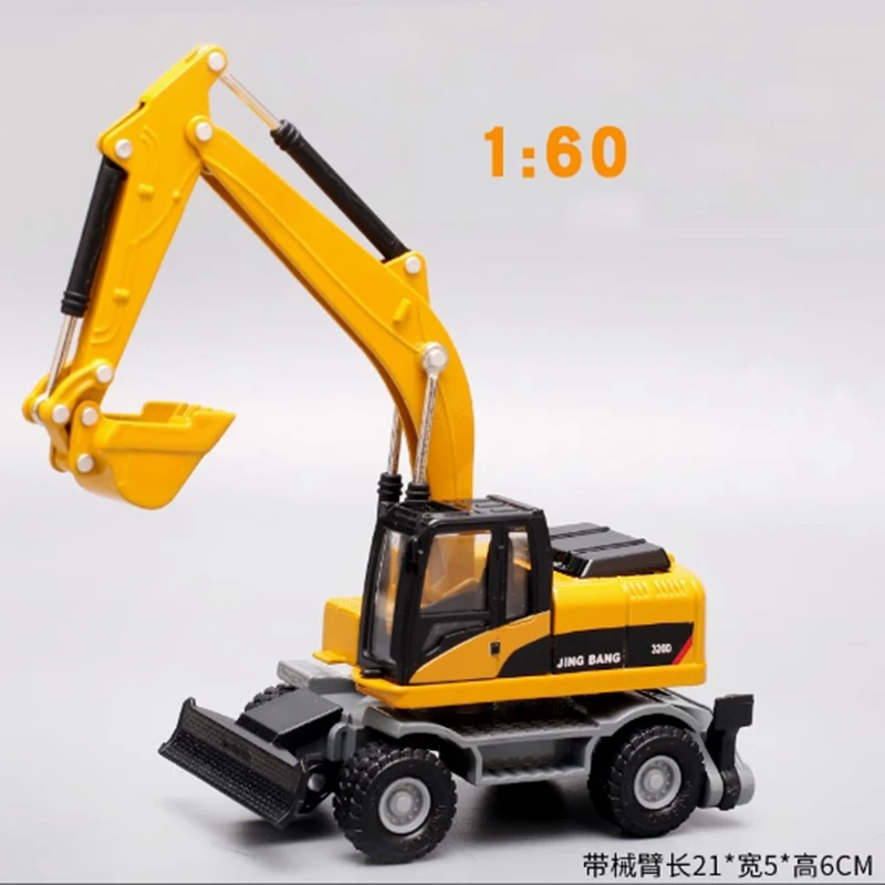 Diecast 1:60 Scale Excavator Alloy Engineering Vehicle Mechanical Toy Metal Transportation Fans Children's kids Gift Collection