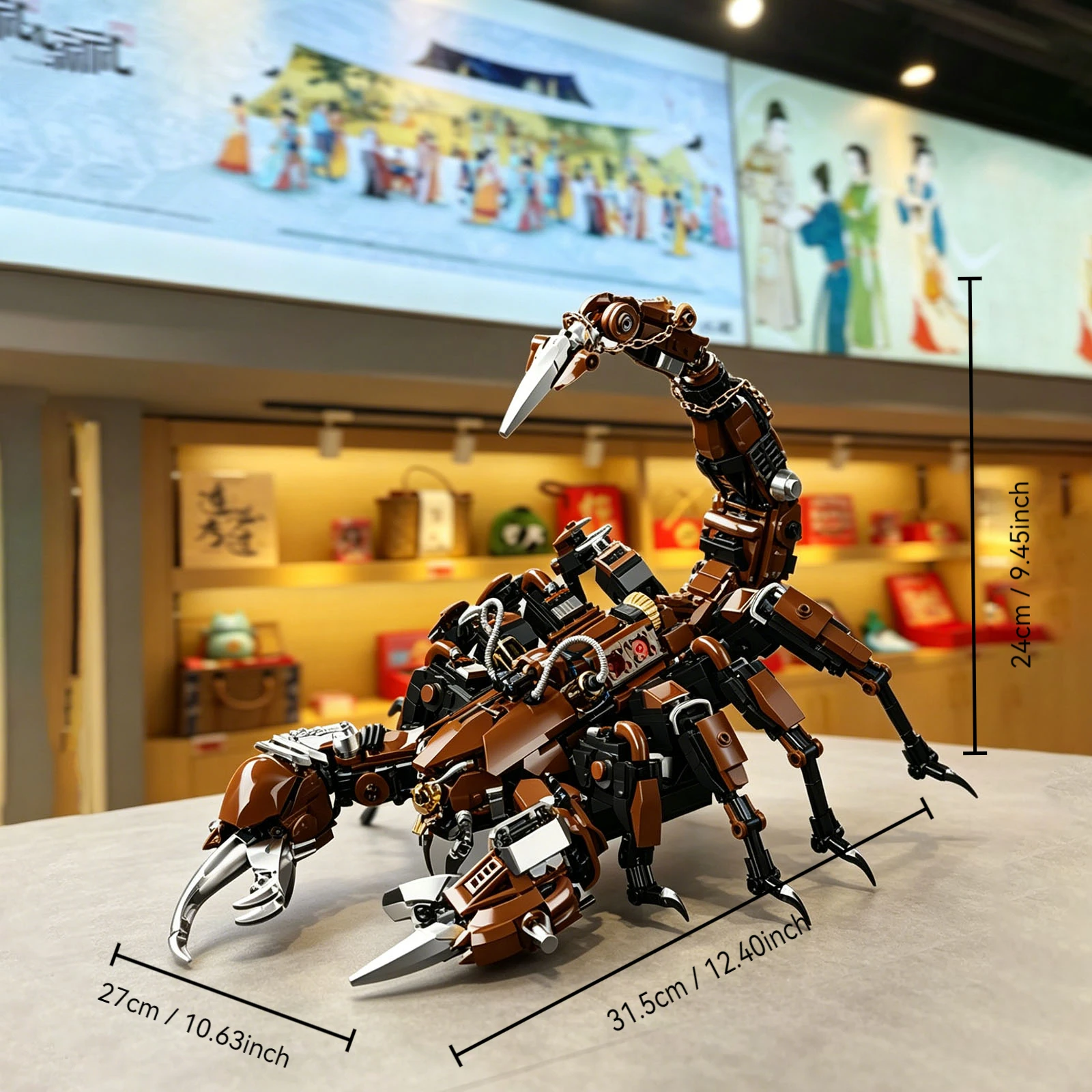 Punk Mechanical Scorpion Building Blocks, Precision Movable Assembly Toys, Handmade DIY Creative Gifts, High-Difficulty Mechanical Scorpion Building Blocks with Fully Movable Joints, Perfect for Adding Ambiance to Your