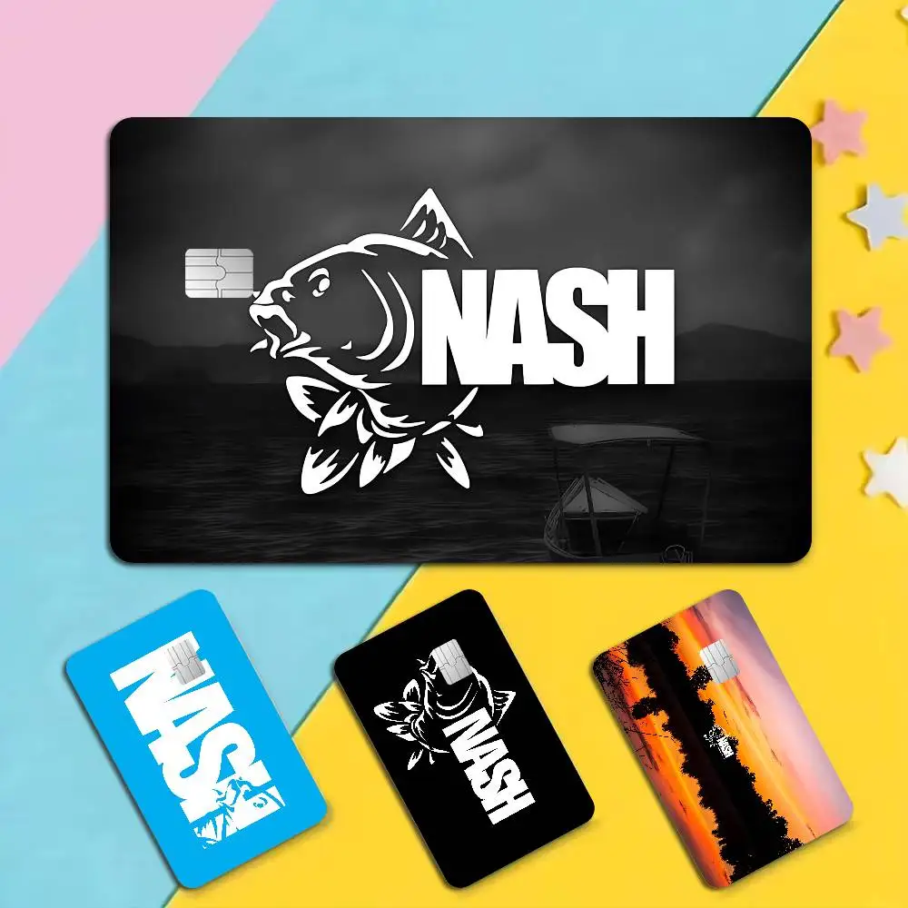 Fishing Brand N-Nash T-Tackle Logo 2024 Anime Cartoon Skin Stickers Film Tape Case for Big Credit Debit Card Front Side
