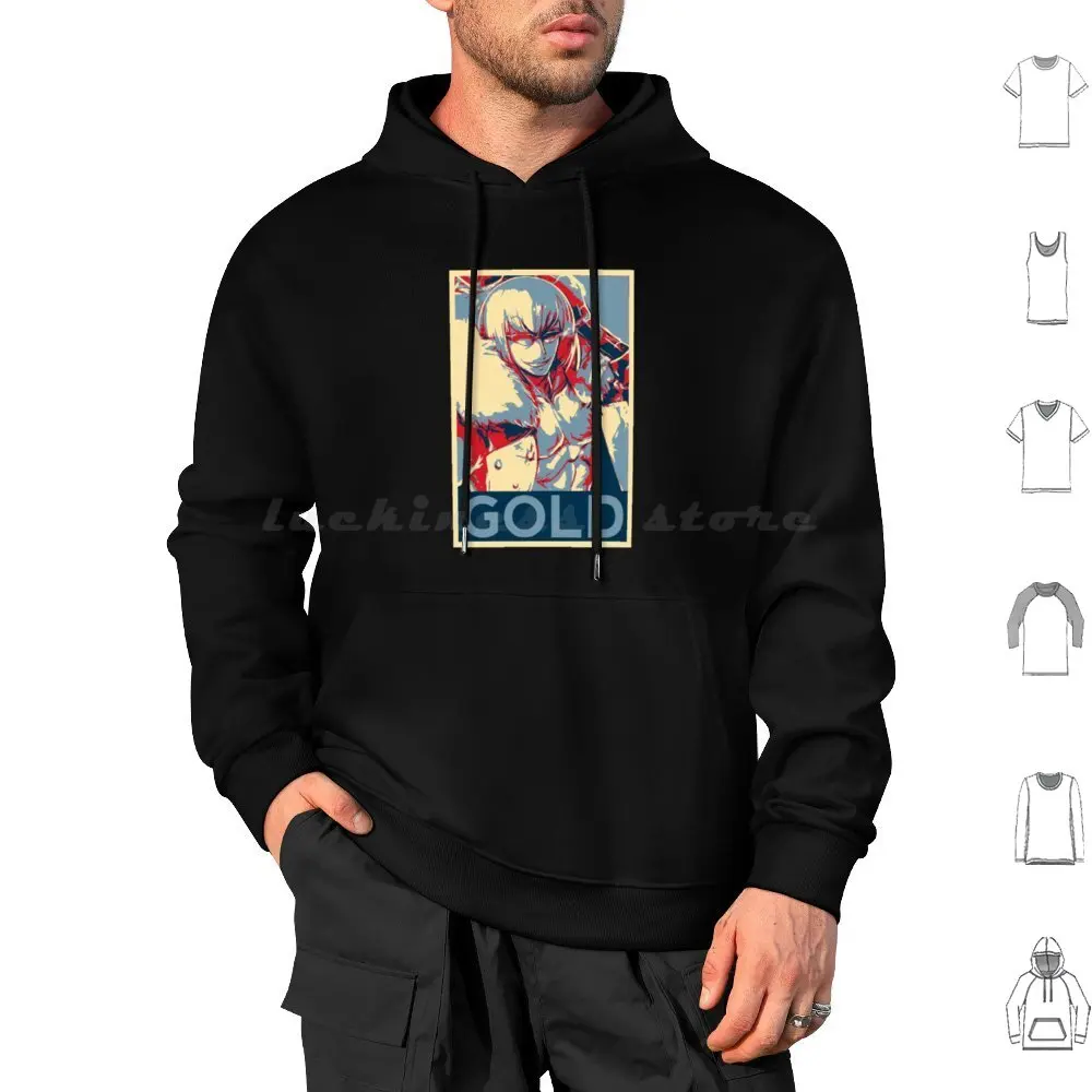 Kintoki-Gold Hoodies Long Sleeve Fgo Fate Grand Order Fsn Fate Stay Night Sakata Kintoki Gold Golden Berserker Aniki