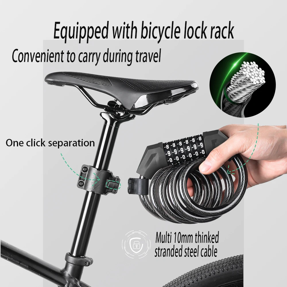 TOSUOD Bicycle Lock Anti-Theft Password Lock Mountain Bike Electric Bike Lock Three-Digit And Four-Digit Password Lock