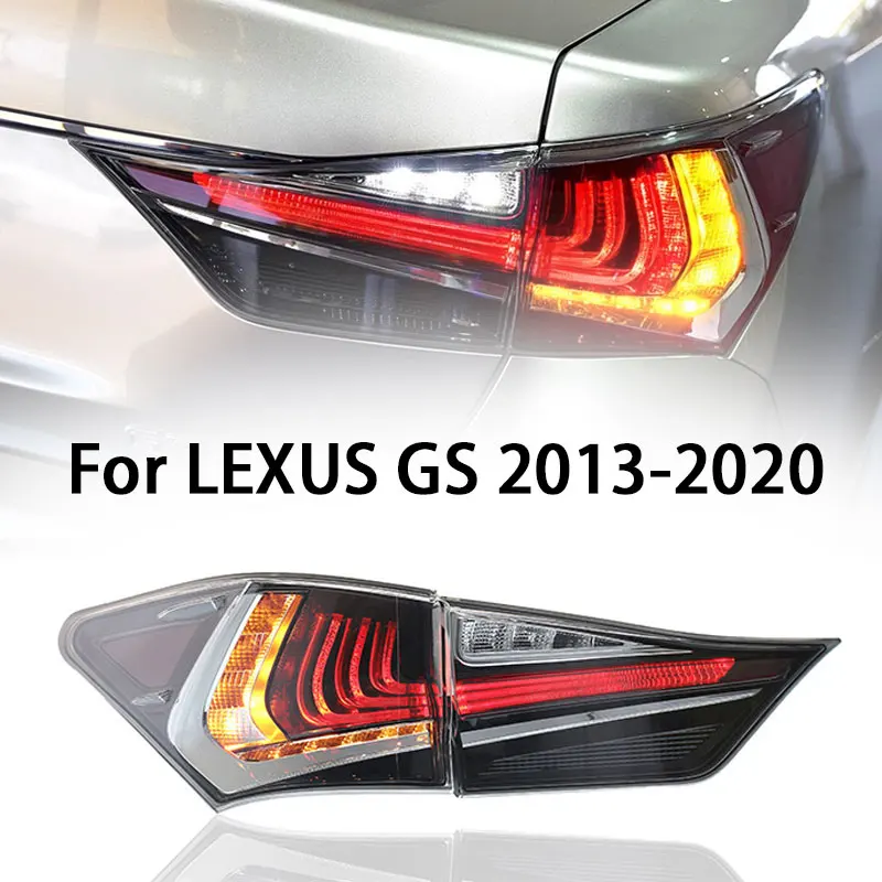 1 Pair LED Tail Light Assembly for Lexus GS200 GS250 GS 2013-2020 Taillight Plug and Play LED Running Turning Rear Tail Lamps