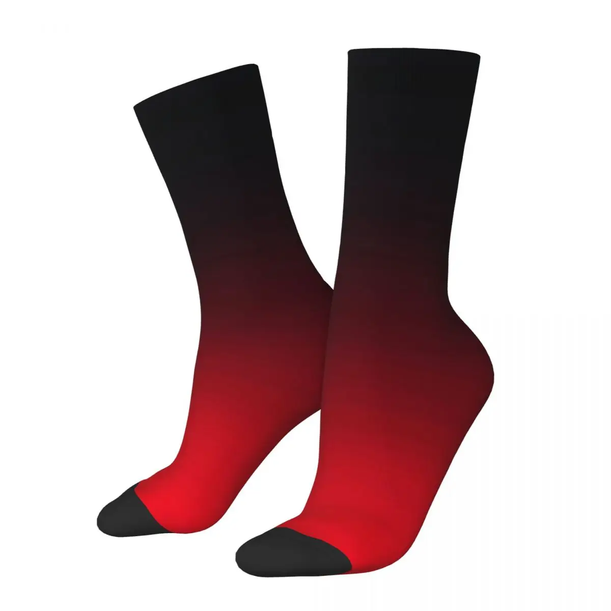 Bright Red And Black Ombre Socks Minimalist Gradient Novelty Stockings Unisex Outdoor Socks Winter Design Anti-Slip Socks