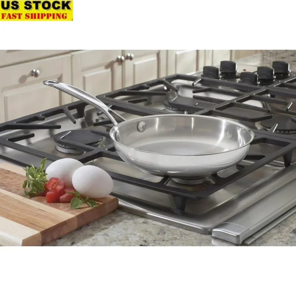 الفولاذ المقاوم للصدأ التعريفي مقلاة 8 بوصة الشيف الكلاسيكية مقلاة الألومنيوم مغلفة قاعدة غسالة صحون أواني الطبخ الآمنة #1