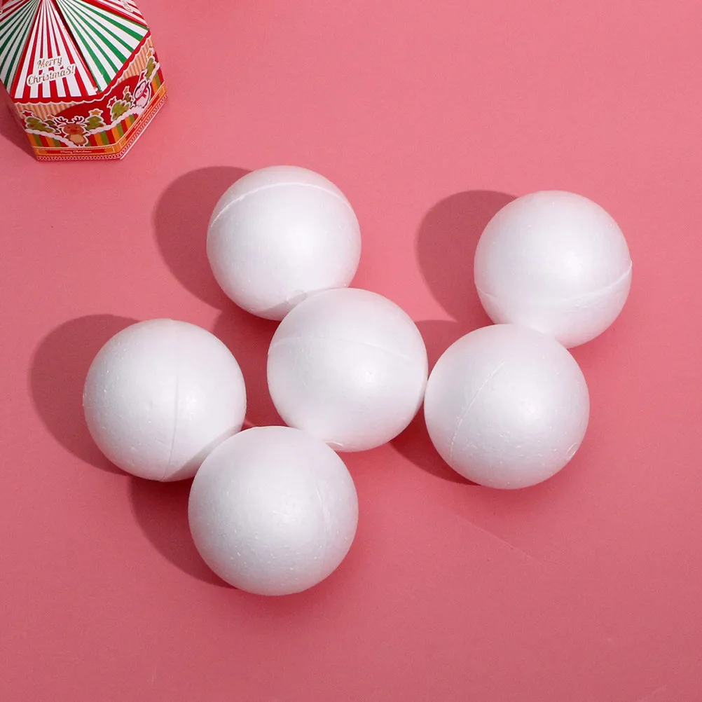 

Набор из 6 белых пенопластовых шаров для поделок, украшения рождественской елки, декора для свадебных вечеринок, праздничного оформления дома, полистирол для творчества