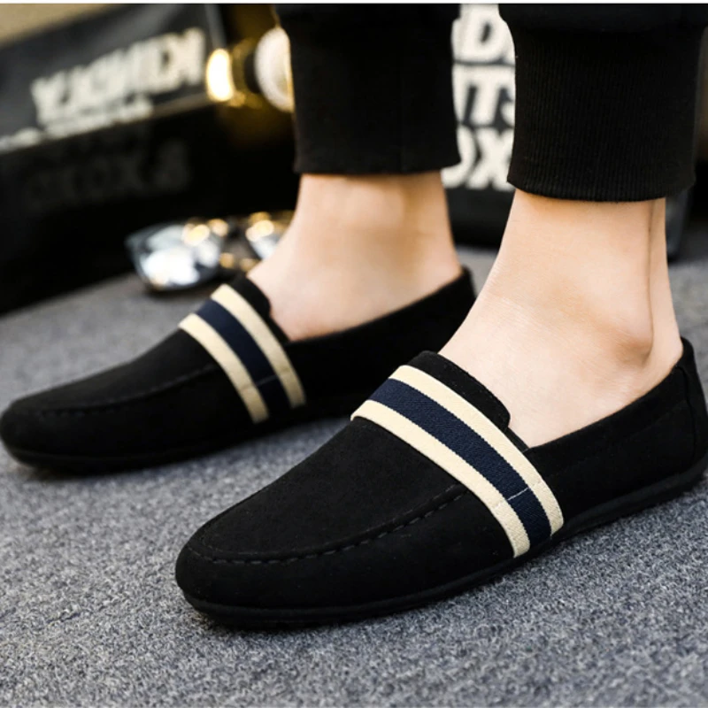 Men Shoes Black Blue Loafers Slip on Male Footwear Adulto Driving Moccasin Soft Comfortable Casual Shoes Man Sneaker Flats tênis