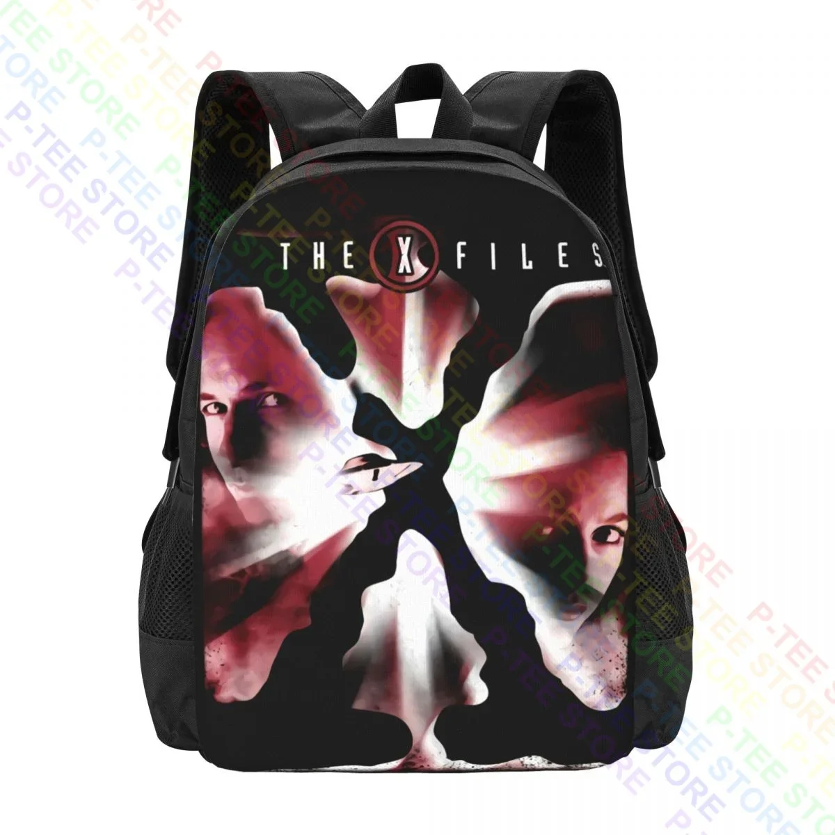 The X Files Red Tv Logo Ufo Flying Saucer FbiBackpack Large Capacity Bookbag Riding Backpack