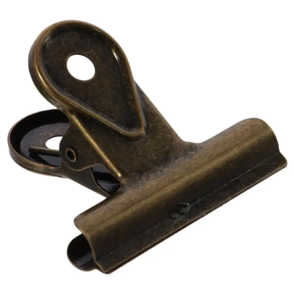 Clip in metallo bronzo Vintage in metallo 1.97 pollici/5cm Clip per biglietti in bronzo per archiviazione documenti in acciaio inossidabile Clip a coda lunga per ufficio