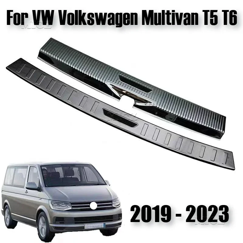 For VW Volkswagen Multivan T5 T6 2019 - 2022 2023 Car Accessories Rear Door Bumper Protector Sill Plate/Trunk Tread Plate Trim