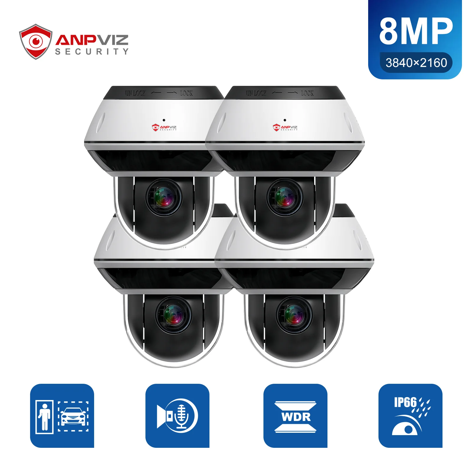 

Anpviz 4K 8MP POE PTZ IP Dome Camera Outdoor Security 5X Optical Zoom Motion Detection 2.0 Two-Way Audio SO*NY IMX415( 1/2.8”)