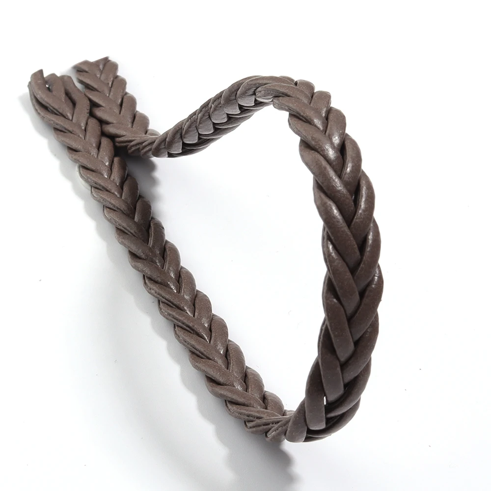 Genuine Cow Leather Braided Thong Cord for DIY Crafts