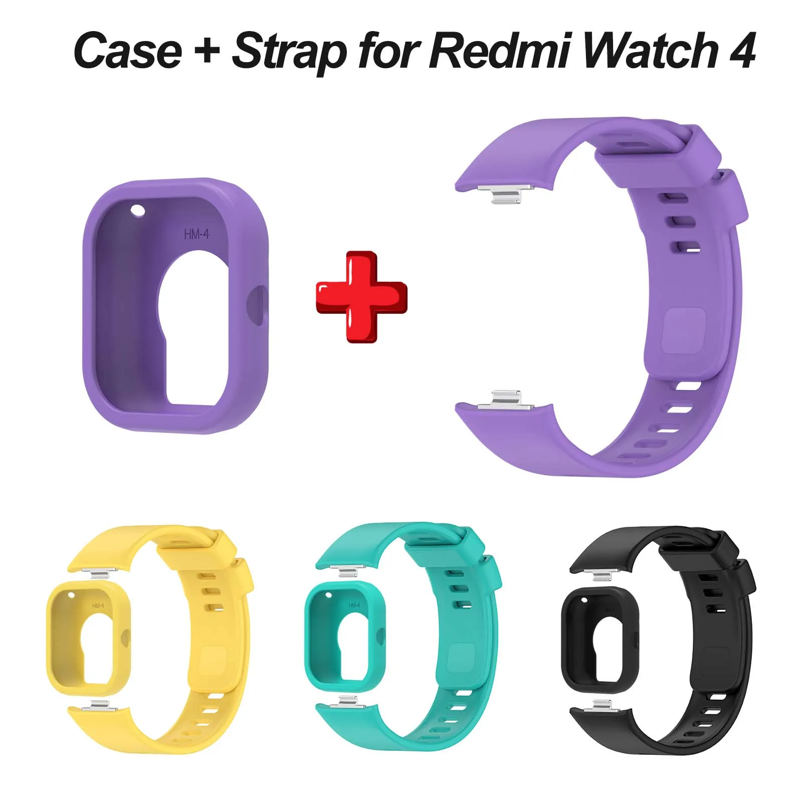 Silikon-Uhrenarmband + Schutzhülle für Redmi Watch 4, Armband, Armband, Correa, stoßfeste Displayschutzfolie