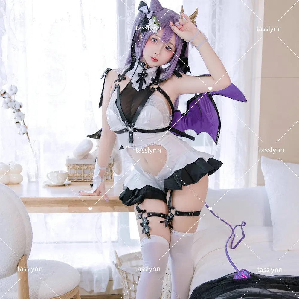 

Succubus Keqing Succubus Costume Genshin Impact Fanart Keqing Succubus Cosplay Little Devil Costume with Wings and Tails