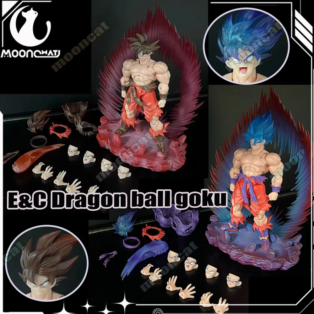 E & C Studio Dragon Ball Z figura Son Goku Shf figuras 1/12 escala Super Saiyan Son Goku figuras de acción juguete regalo de Halloween