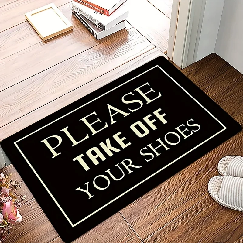 Please Take Off Your Shoes Welcome Entrance Doormat Decor Non-Slip Corridor Balcony Floor Mat Bathroom Area Rug Decorations