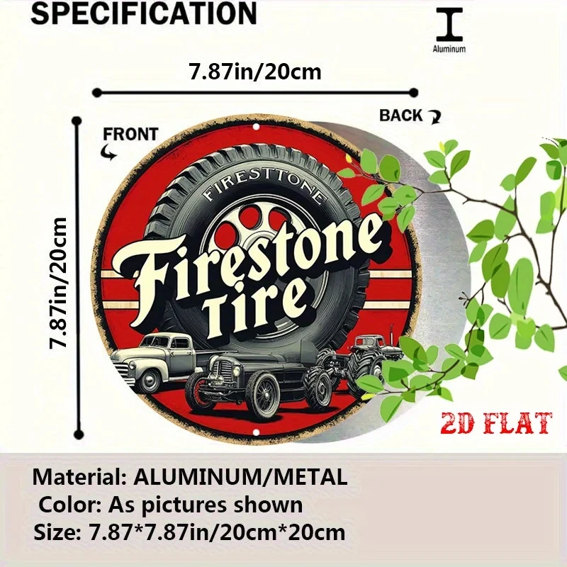 2D Flat, 1-Piece Vintage Truck Metal Wall Art - Vintage Garage Decor, Red and Black Color Scheme - Heavy-Duty Aluminum Sign for Men