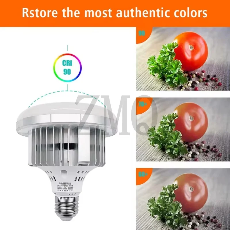E27 85W 155W Lamp 3200K-5500K LED Photo Lighting Studio Video Daylight Lamp with Remote Control For Softbox Photographic Light