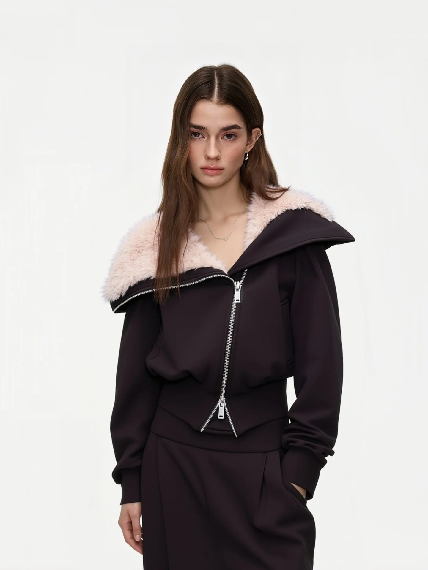 

Осенне-зимний утепленный флисовый женский спортивный костюм: толстовка и брюки из качественного материала, с длинными рукавами, на молнии, повседневный комплект