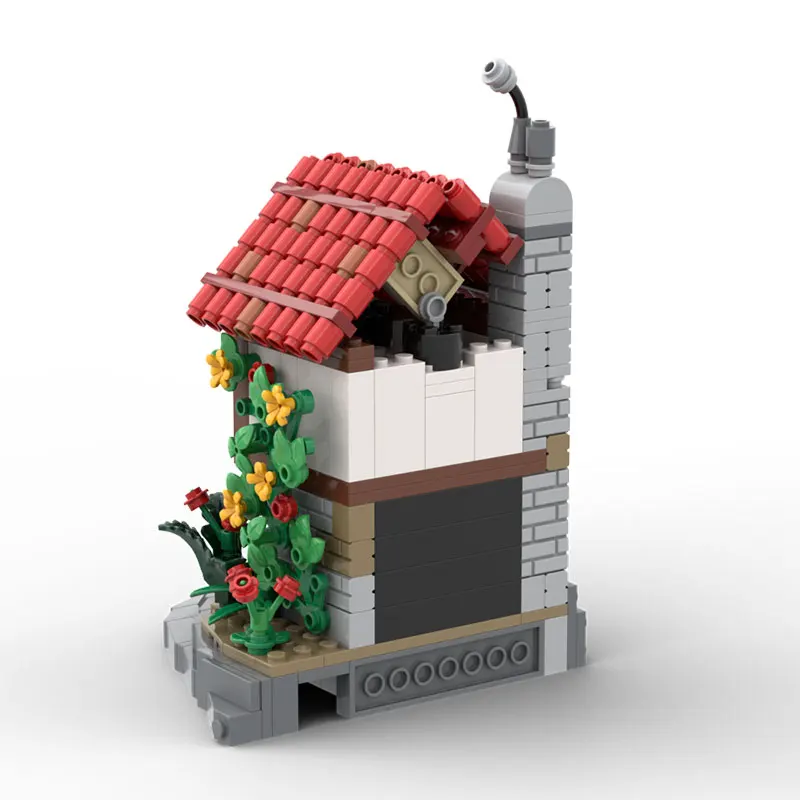 작은 입자 조립식 블록 MOC-241806 381개 중세 성 건축 장난감 입체 모델 선물 퍼즐