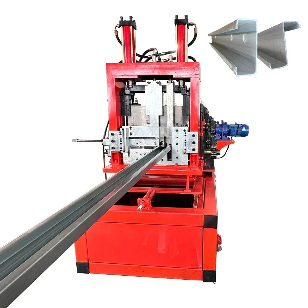 High Speed Auto CZ Channel Steel CZ Interchangeable Purlin Roll Forming Machine With Punching Machine