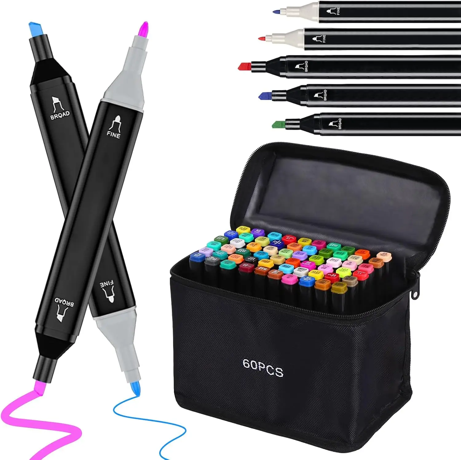 

24 Vibrant Colors Dual Tip Art Markers - Perfect for Coloring, Painting,Christmas Gift for Adults and Art Enthusiasts