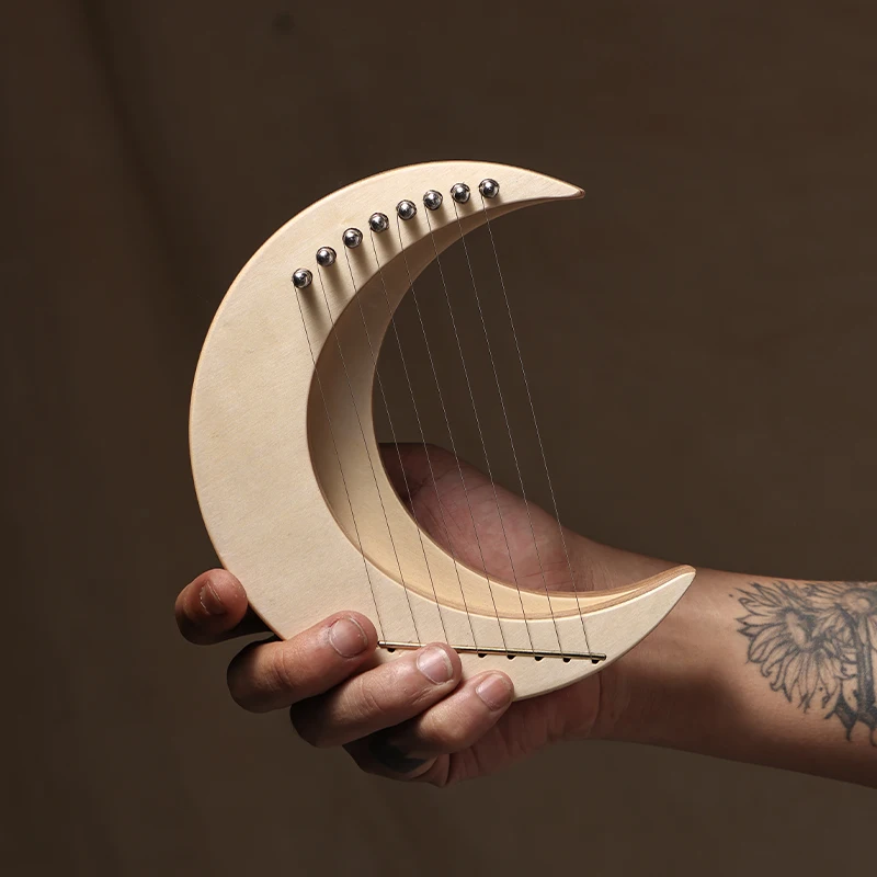 Moon lyre 8/11/15 string mini harp musical instrument music toys children adult gifts easy to play
