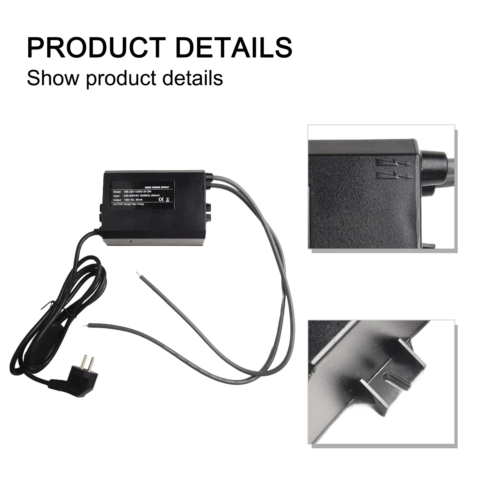 10KV30mA High Voltage Ballast Dimming Electronic Neon Light Transformer For Cold Cathode Lamp Dew Light Power Supply 170x70x60mm