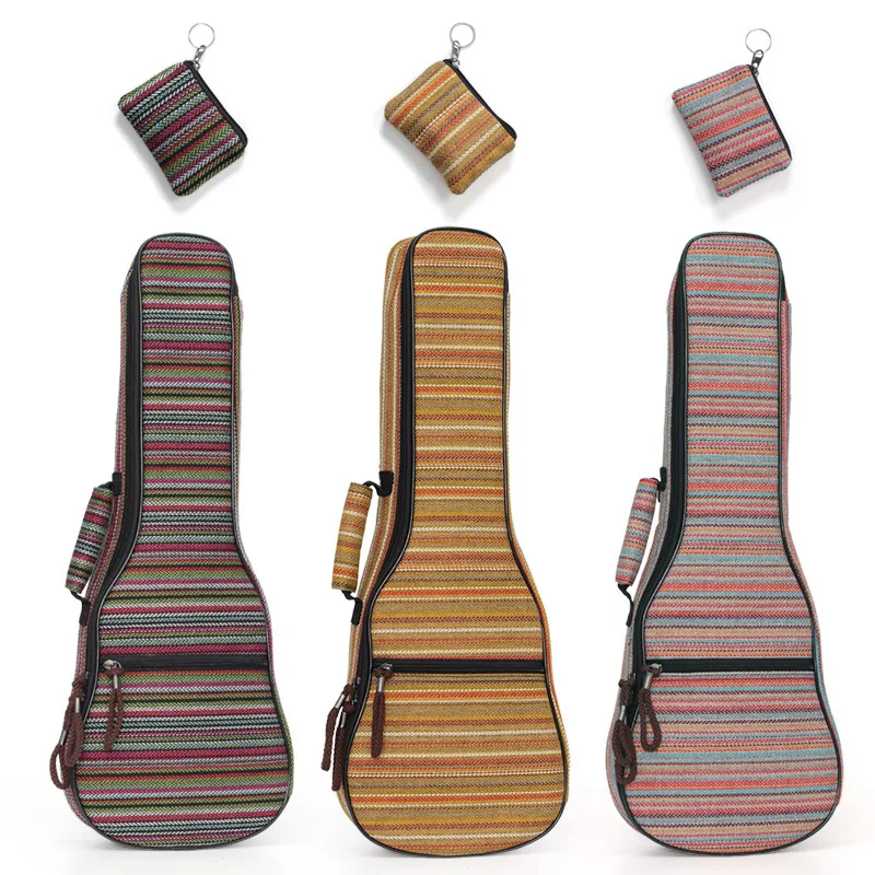 

21 / 23 / 26 Inch Portable Ukulele Bag Bohemian 10mm Sponge Soft Gig Ukulele Mini Guitar Waterproof Backpack