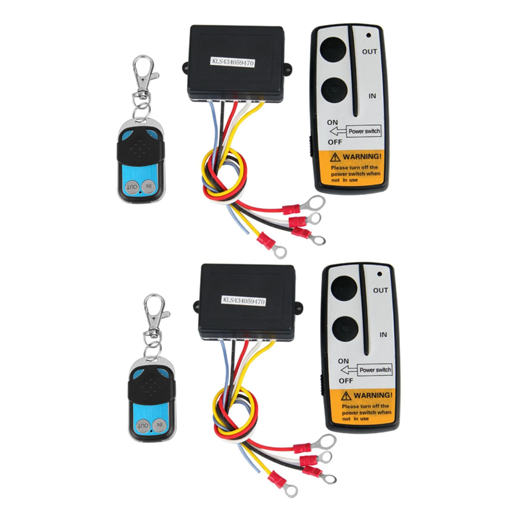 2X 12V 12Volt 50Ft Winch Wireless Remote Control Set for Truck Jeep ATV Warn Ramsey