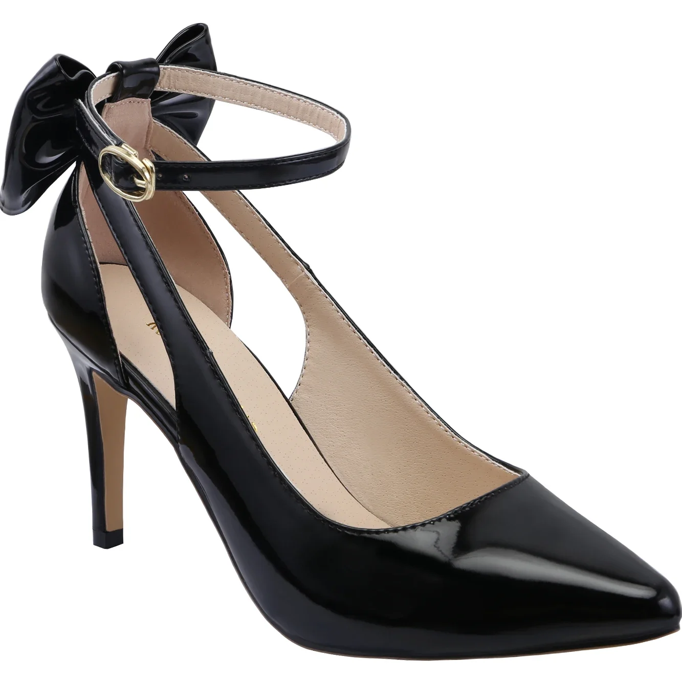 

Plus Size Women Pumps Sexy 9cm Pointed Toe High Heels Ankle Strap Slingback Stilettos Bow Kitten Heel Party Dress Wedding Shoes