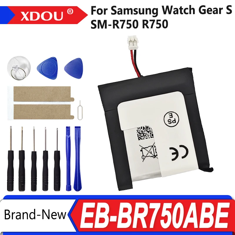 

Brand New EB-BR750ABE 1.14Wh New Battery For Samsung Watch Gear S SM-R750 R750 Batteries+Tools