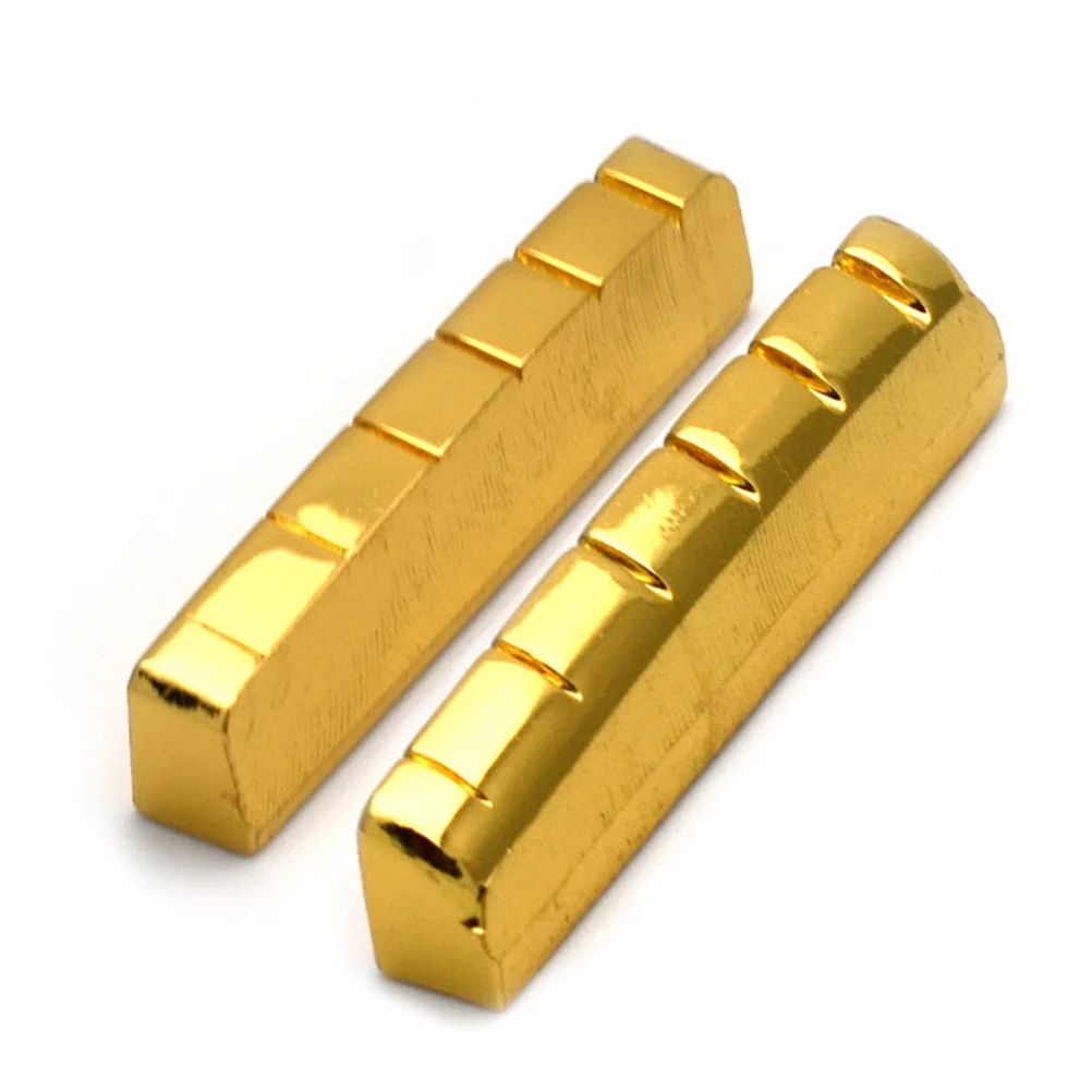 

Brass Guitar Bridge Saddle Replacement Nut 43.2mm Durable Copper Folk Guitar Part Improve Sound Quality Sustain