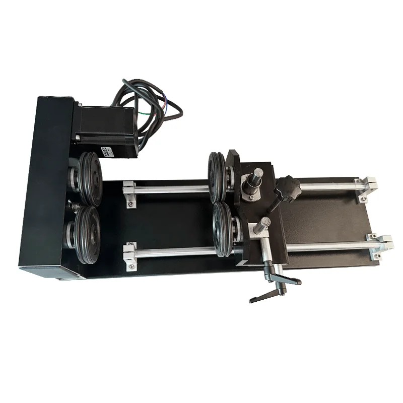 Rotary Engraving Attachment With Wheels Rollers Stepper Motors Laser Machine Rotation Axis For Laser Engraving Machine