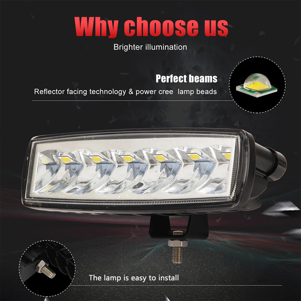 

6 Inch LED Work Light Bar 30W High Brightness SUV Truck Offroad Driving Lamp Water Dust Resistant Car Lighting Accessories Long
