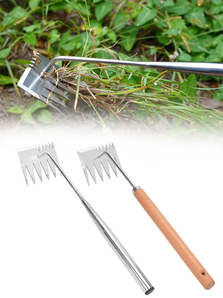 Garden Manganese Steel Weeders Grass Rooting Loose Soil Hand Weeding Removal Puller Gardening Tools Weeder Grass Hooker Weeding