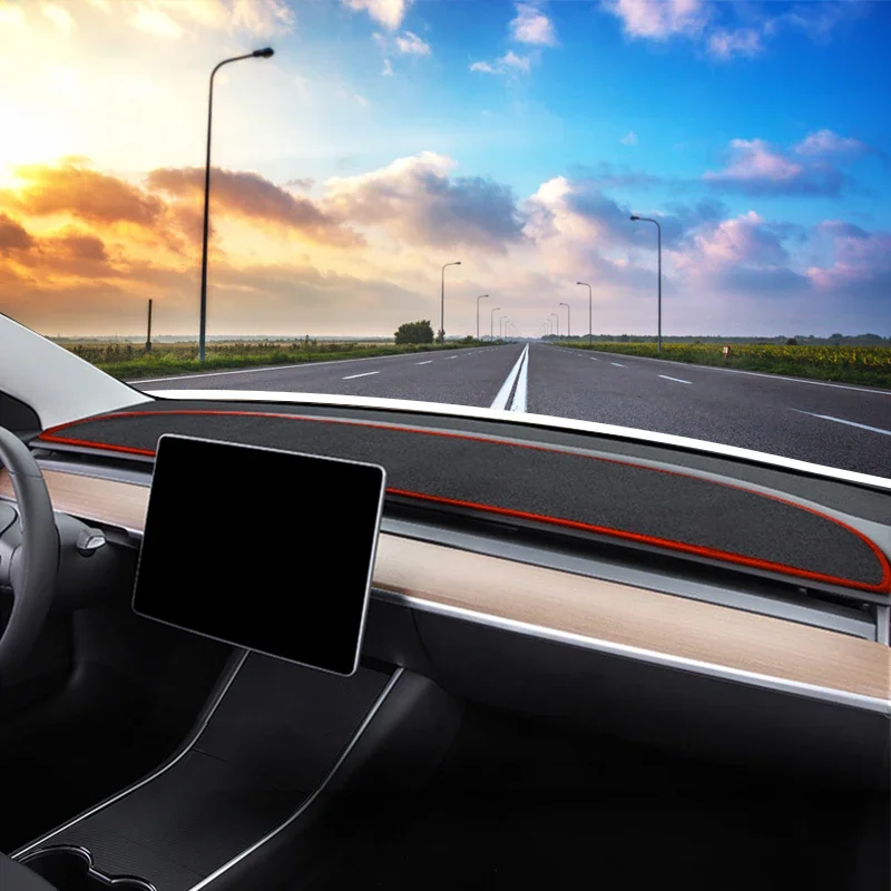 Für Tesla Modell Y 2021 2022 2023 2024 Modell 3 2017 ~ 2023 Auto Konsole Dash Board Sonnenschutz Anti-Uv Teppich Nicht-slip Matte Zubehör