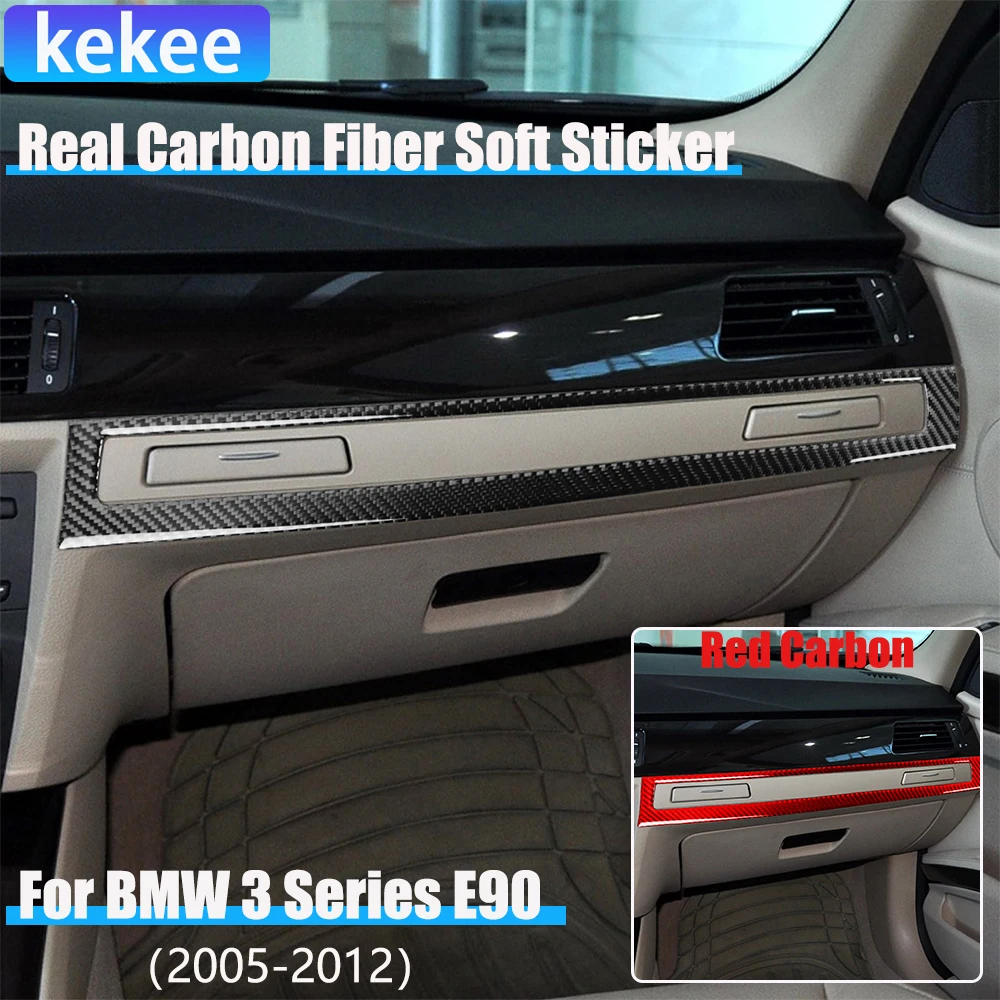 

Real Carbon Fiber Car Accessories Co-pilot Dashboard Cover Sticker For BMW 3 Series E90 2005 2006 2007 2008 2009 2010 2011 2012