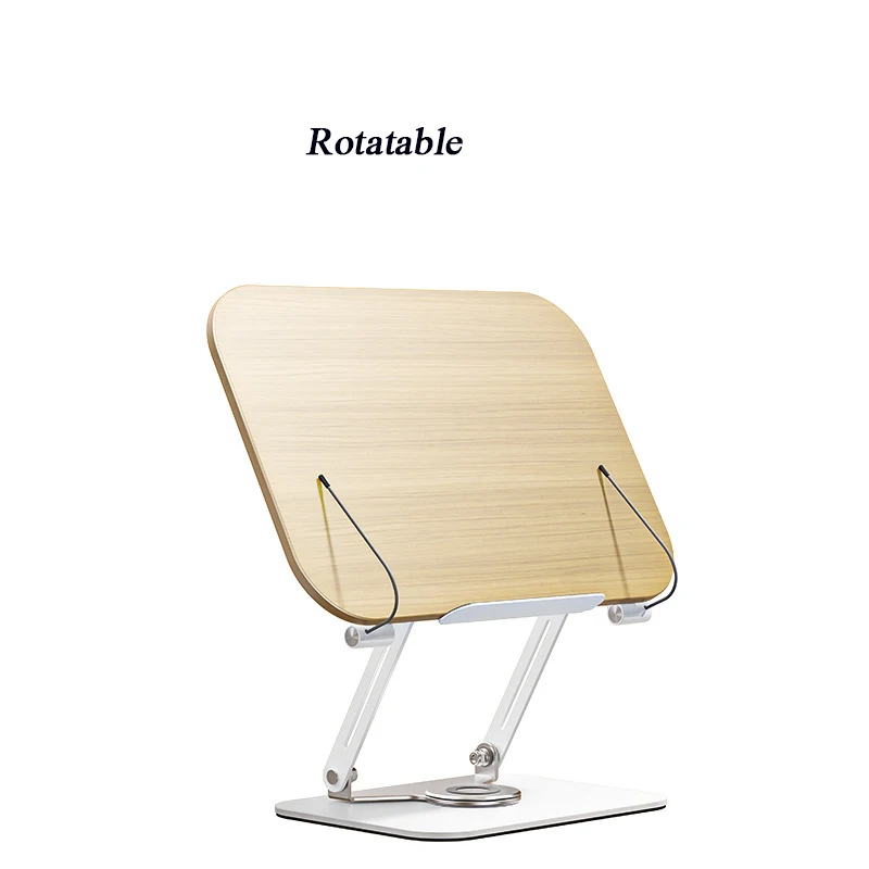 Desktop Wooden Rotating Reading Stand Multi-functional Height Angle Adjustable Sitting Upright Reading Bookshelf
