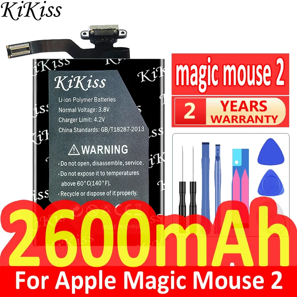 2600mAh KiKiss Powerful Battery 020-00633 For Apple Magic Mouse 2 mouse2 Wireless Mouse