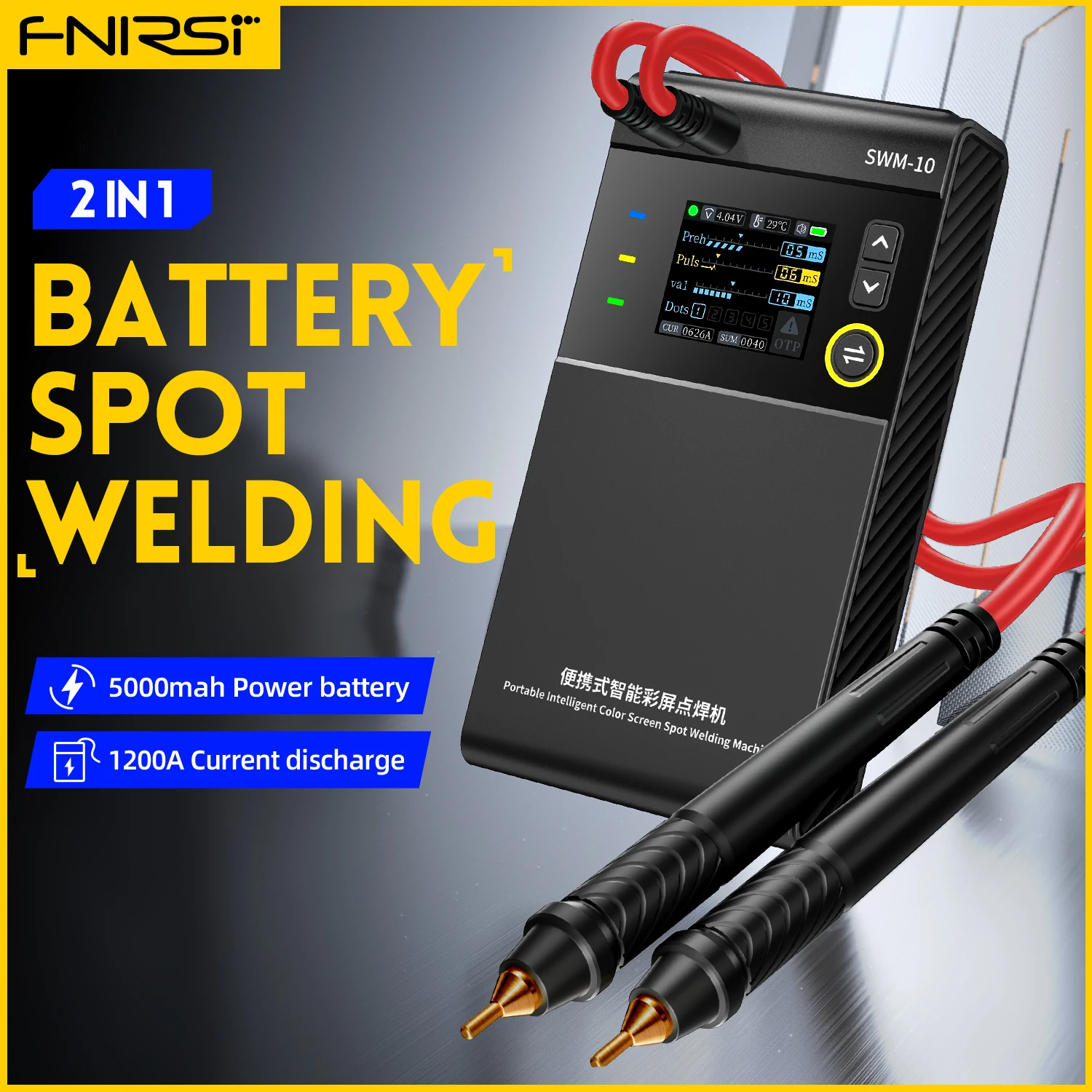 FNIRSI SWM-10 Handheld Battery Spot Welder Portable Welding Machine DIY MAX 0.25mm Nickel Sheet TFT Color Screen 18650 Battery