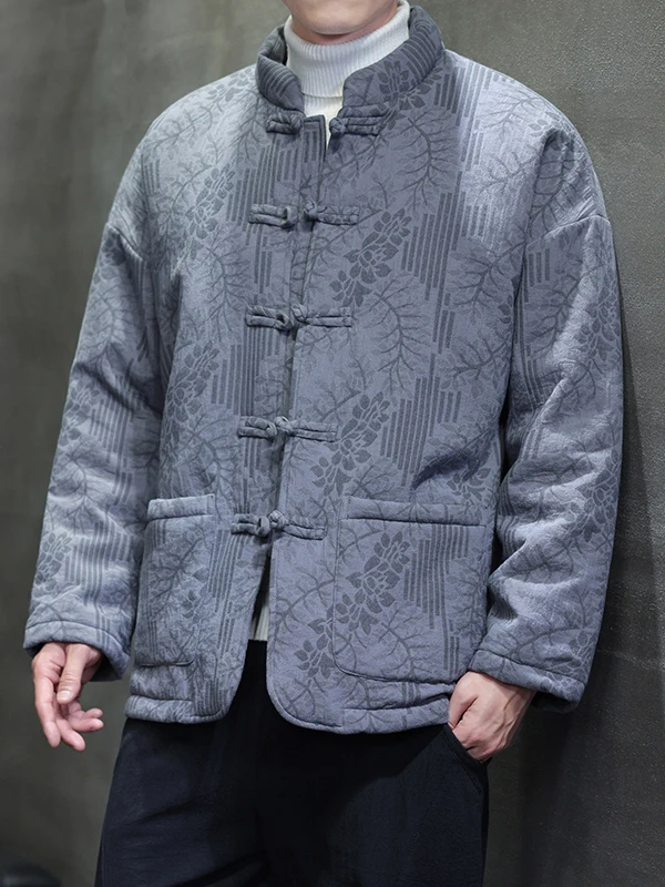 

Мужская зимняя хлопковая куртка, китайский костюм Тан на пуговицах, большой размер, толстое мужское пальто, теплое молодежное модное пальто, длина