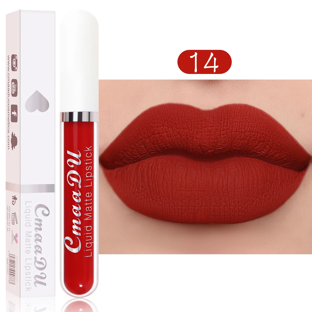 CmaaDu 18 Matte Mist Lip Glaze Long-lasting waterproof Moisturizing Lip Gloss Natural Healthy Lipstick