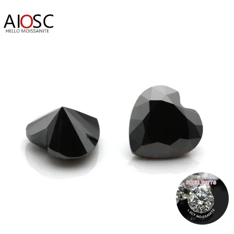

AIOSC свободные драгоценные камни в форме сердца, цвет черный 0,5 ~ карат, драгоценные камни с сертификатом GRA, драгоценные камни, тонкий ювелирный материал