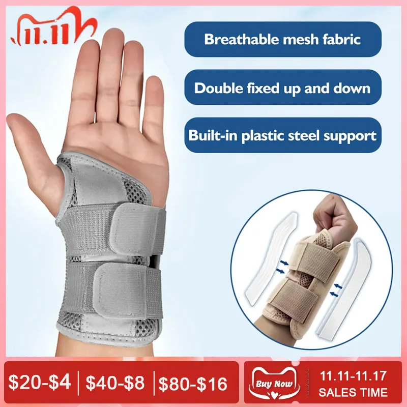 1PC Adjust Splint Sprains Arthritis Wrist Support Wrist Brace with Splints for Men Women Youth Hand Support for Carpal Tendonit