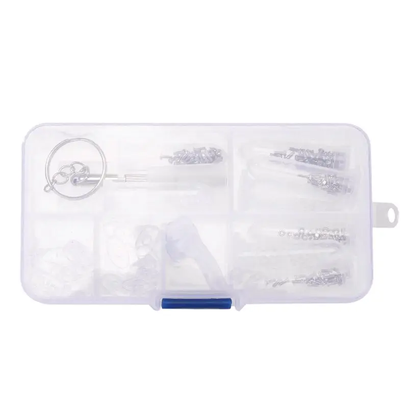 

A81M New Optical Glasses Repair Kit Eyeglass Repair Screws Tool Box Eyeglass Sunglasses Screw Nut Nose Pad Assortment Set