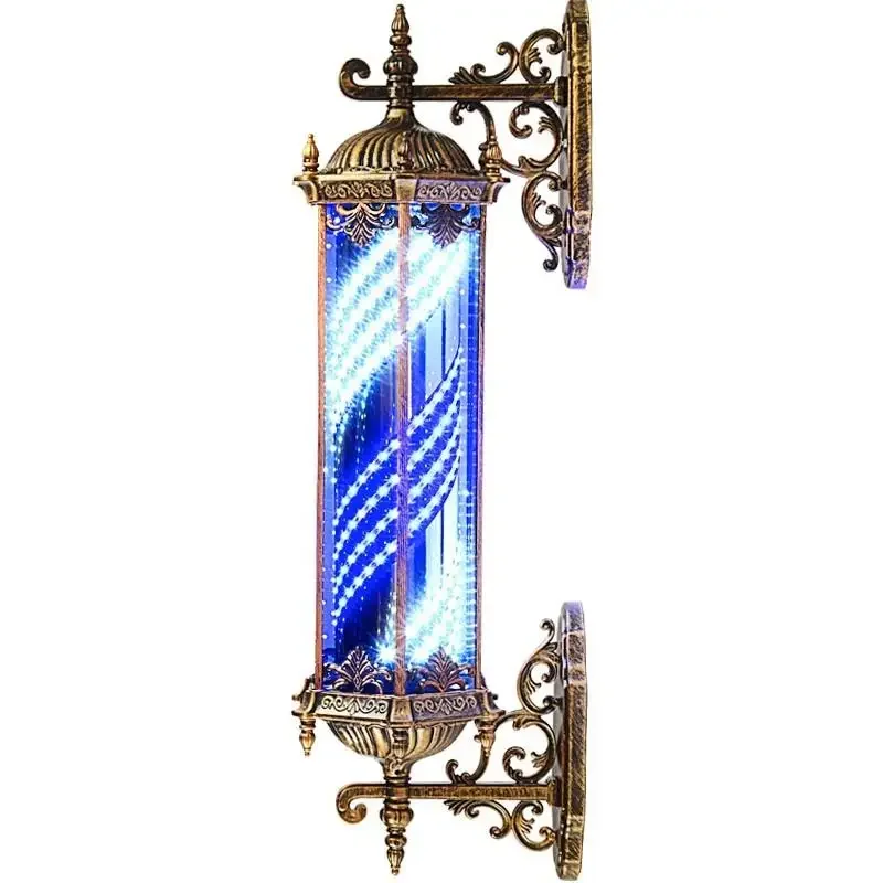 

LED New Aluminum Alloy Rotating Hairdressing Turner Light Super Bright Retro Hair Salon Turner Outdoor Waterproof Wall-Mounted