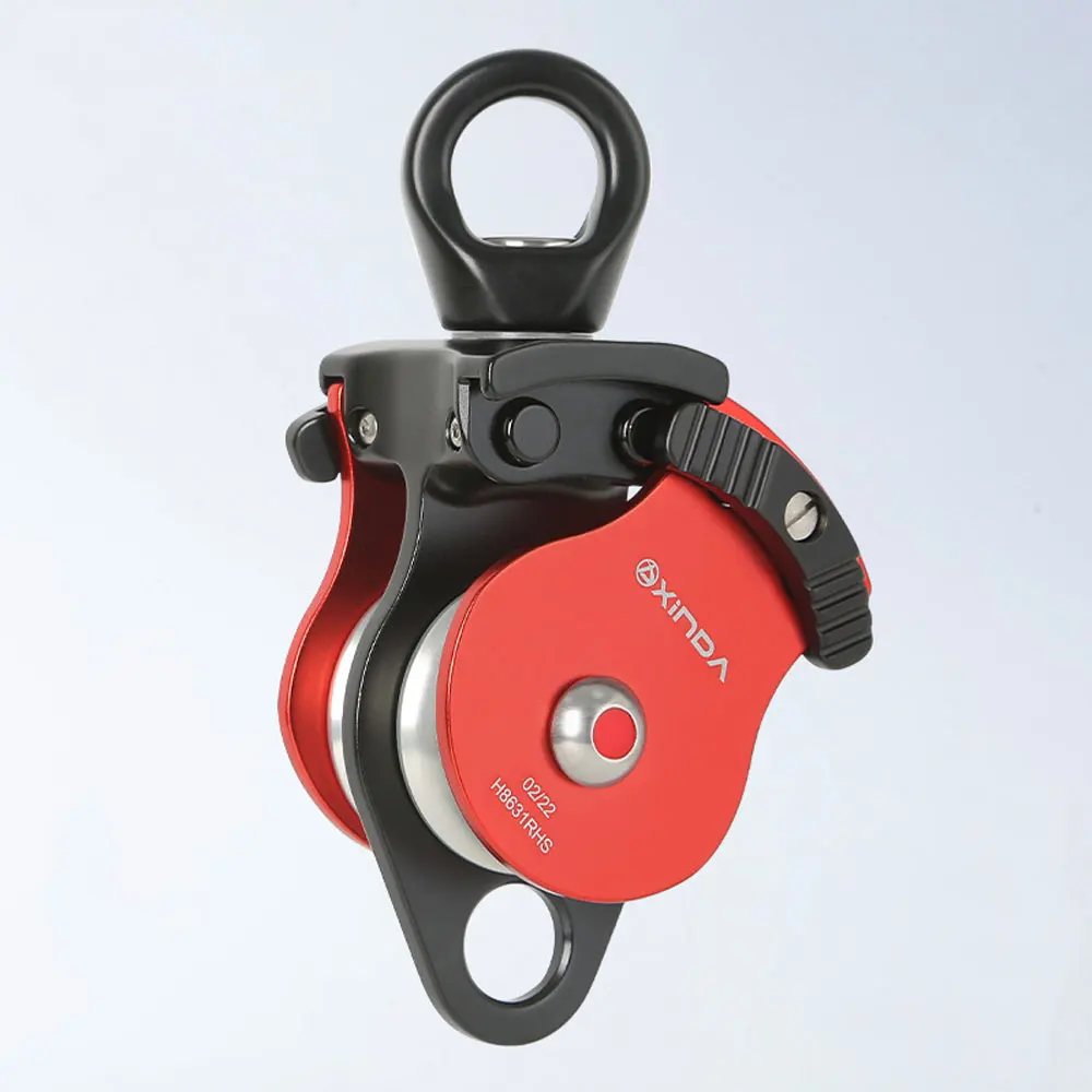 

36KN Outdoor Rock Climbing Ropeway Double Pulley Mountain Sliding Rescue Through Emergency Survival Cave Safety Equipment