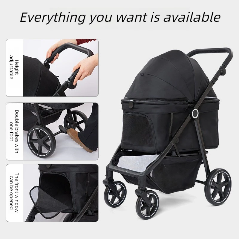 Carrito plegable ligero para perros y gatos pequeños y medianos - imagen 2